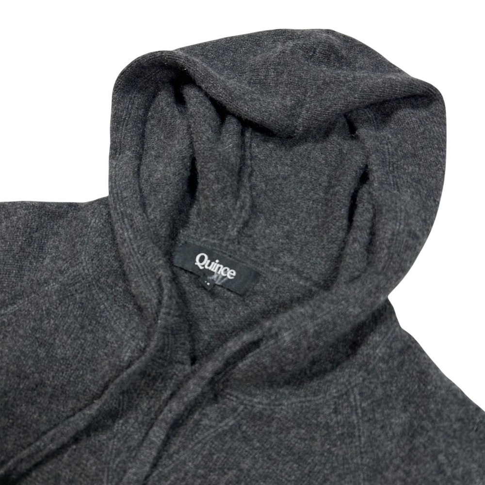 Quince Cashmere Hoodie Womens M Charcoal‎ Grey Mongolian Knit Sweater STIEC01